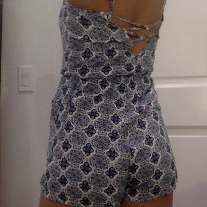 Blue Printed Romper